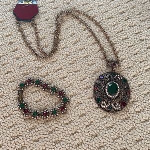Indian Necklace & Bracelet Set NWOT